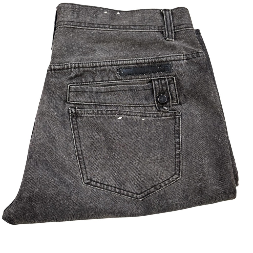 Orisue Rethink Denim Mens Charcoal Gray Straight Jeans Mid Rise Button Fly Sz 40